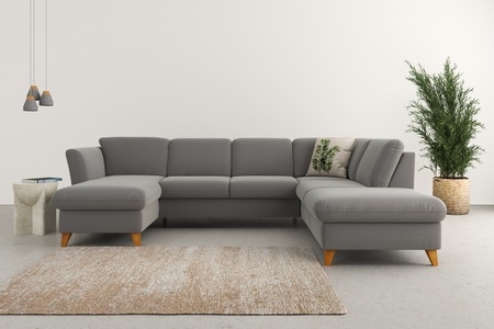HOME AFFAIRE, Home affaire Wohnlandschaft »Trelleborg«, Federkern-Polsterung, wahlweise mit Bettfunktion und Stauraum, Kopfstützen optional, Home affaire Wohnlandschaft »Trelleborg U-Form«, Federkern-Polsterung, wahlweise mit Bettfunktion und Stauraum