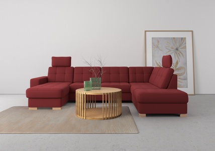 SIT&MORE, sit&more Wohnlandschaft, wahlweise mit Bettfunktion und Bettkasten, sit&more Wohnlandschaft »Quincy U-Form«, wahlweise mit Bettfunktion und Bettkasten