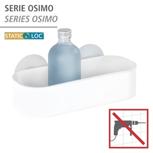 Wenko, WENKO Duschablage »Osimo«, BxTxH: je 27x12x9,5 cm, 2er Set, WENKO Duschablage »Osimo«, (2 St., 2er Set), 2er Set, Befestigen ohne bohren