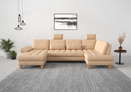SIT&MORE, sit&more Wohnlandschaft, wahlweise mit Bettfunktion, Bettkasten, Sitztiefenverstellung, sit&more Wohnlandschaft »Westham U-Form«, wahlweise mit Bettfunktion, Bettkasten, Sitztiefenverstellung
