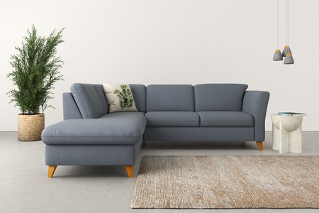 HOME AFFAIRE, Home affaire Ecksofa »Trelleborg«, Federkern-Polsterung, wahlweise mit Bettfunktion und Stauraum, Kopfstützen optional, Home affaire Ecksofa »Trelleborg L-Form«, Federkern-Polsterung, wahlweise mit Bettfunktion und Stauraum