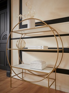 Guido Maria Kretschmer Home&Living, Guido Maria Kretschmer Home&Living Standregal »Shinely«, Gestell aus Metall, Ablageflächen aus Glas, Guido Maria Kretschmer Home&Living Standregal »Shinely«, Gestell aus Metall, Ablageflächen aus Glas