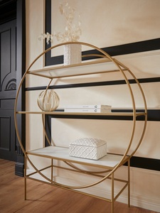 Guido Maria Kretschmer Home&Living, Guido Maria Kretschmer Home&Living Standregal »Shinely«, Gestell aus Metall, Ablageflächen aus Glas, Guido Maria Kretschmer Home&Living Standregal »Shinely«, Gestell aus Metall, Ablageflächen aus Glas