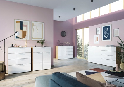 Germania, GERMANIA Sideboard »Oakland«, in 2 Breiten, Fronten und Oberboden mit Glasauflage, Sideboard Oakland