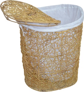 HOME AFFAIRE, Home affaire Wäschekorb, Home affaire Wäschekorb, Rattan-Geflecht, mit Stoffeinsatz und Deckel, Höhe 62 cm