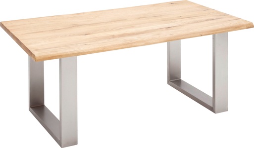 Mca furniture, MCA furniture Esstisch »Greta«, Esstisch Massivholz mit Baumkante oder grader Kante, Livetastic Esstisch in holz, metall 220/100/77 cm , Greta , Balkeneiche , massiv , 100x77 cm , gebürstet,geölt,Echtholz , 000196083932