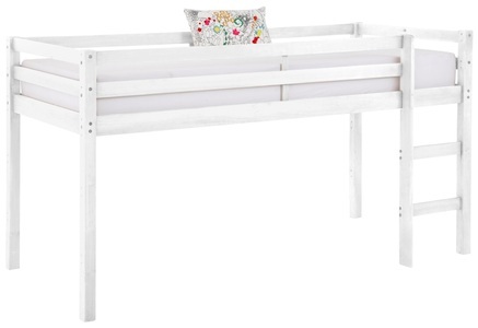 LÜTTENHÜTT, Lüttenhütt Hochbett »Alpi«, aus schönem massivem Kiefernholz, inklusive praktischer massiver Holzleiter, Aussenmassenbreite 103 cm, Lüttenhütt Hochbett »Alpi«, aus schönem massivem Kiefernholz, Aussenmassenbreite 103 cm