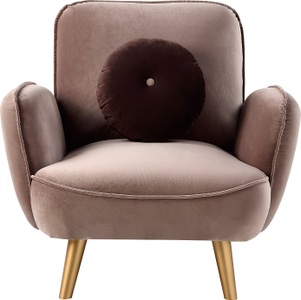 ATLANTIC home collection Sessel »Ben«, mit Welleunterfederung, inkl. Dekokissen und goldfarbenene Massivholzfüsse