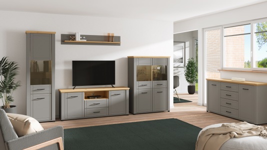 HOME AFFAIRE, Home affaire Vitrine »Valencia«, Sicherheitsglas 4 mm, Home affaire Vitrine »Valencia«, Türen und Einlegeböden mit 4mm-Sicherheitsglas