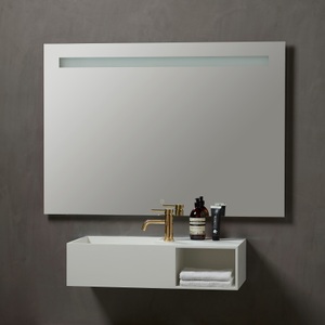 Loevschall, Loevschall Badspiegel »Lökken«, Breite 120 cm, Loevschall Badspiegel »Lökken Quadratisch, Badzimmerspiegel mit LED Beleuchtung, Lichtspiegel«, Touchpanel für Lichtsteuerung, Verstellbarer Spiegel, Dänisches Design