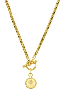Geschenkidee, Purelei Lele Kette, Purelei Kette mit Anhänger »Schmuck Geschenk Lele, mit Bienenmotiv, 2101-Necklace-Lele«, mit Zirkonia (synth.)