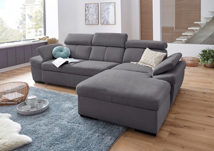 exxpo - sofa fashion Ecksofa, inklusive Kopfteil- und Armteilverstellung, wahlweise mit Bettfunktion
