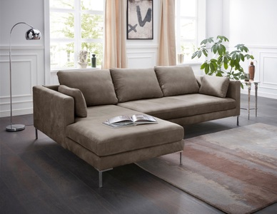 Alte Gerberei, Alte Gerberei Ecksofa »Marinus«, mit schmalen Lehnen, inklusive Rückenkissen & Armlehnkissen, Alte Gerberei Ecksofa »Marinus, L-Form«, inkl. Rückenkissen, Ottomane wahlweise rechts oder links