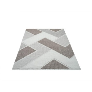 Carpet City Teppich »LINDO 8877«, rechteckig, Kurzflor, Hochtief-Muster/ 3D-Effekt, Fransen, Boho-Stil, Wohnzimmer