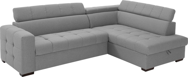 exxpo - sofa fashion, exxpo - sofa fashion Ecksofa, Steppung im Sitzbereich, Wahlweise mit Bettfunktion und Bettkasten, inklusive 3 verstellbaren Kopfstützen, exxpo - sofa fashion Ecksofa »Otusso, L-Form«, Steppung im Sitzbereich, wahlw. mit Bettfunktion u. Bettkasten