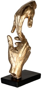 Casablanca by Gilde Dekofigur »Skulptur Two Hands, goldfarben/schwarz«, Dekoobjekt, Höhe 29, Hände, mit Spruchanhänger, Wohnzimmer