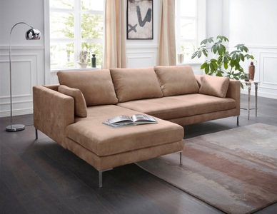 Alte Gerberei, Alte Gerberei Ecksofa »Marinus«, mit schmalen Lehnen, inklusive Rückenkissen & Armlehnkissen, Alte Gerberei Ecksofa »Marinus, L-Form«, inkl. Rückenkissen, Ottomane wahlweise rechts oder links