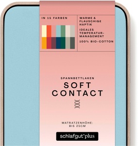 Schlafgut, Schlafgut Spannbettlaken »Soft Contact«, (1 St.), 100% Bio Baumwolle, Schlafgut Spannbettlaken »Soft Contact«, 100% Bio Baumwolle