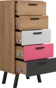 Trendteam, trendteam Kommode »Mats«, Front teilweise wechselbar - Rosa oder Blau, trendteam Hochkommode »Mats«, Kommode