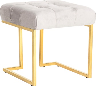 Kayoom, Kayoom Sitzhocker »Rare«, Kayoom Sitzhocker »Hocker Rare, Edler Touch durch goldfarbenenes Gestell«, (1 St.), eckig, samtweich, gesteppt, mit Zierknöpfen, Edelstahlgestell