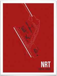 Wall-Art, Wall-Art Poster »Wandbild NRT Grundriss Tokyo«, Grundriss, (1 St.), Poster, Wandbild, Bild, Wandposter, Wall-Art Poster »Wandbild NRT Grundriss Tokyo«, Grundriss, (Set, 1 St.), Poster ohne Bilderrahmen