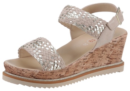 ARA, Ara Keilsandalette »PARMA«, mit glitzerndem Laufsohlen-Einfass, G-Weite, 