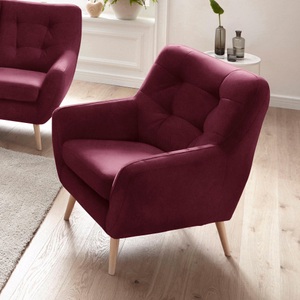 exxpo - sofa fashion, exxpo - sofa fashion Sessel, exxpo - sofa fashion Sessel »Scandi, Loungesessel mit tollem Sitzkomfort, hochwertige Polsterung«, bequem, hohe Holzfüsse