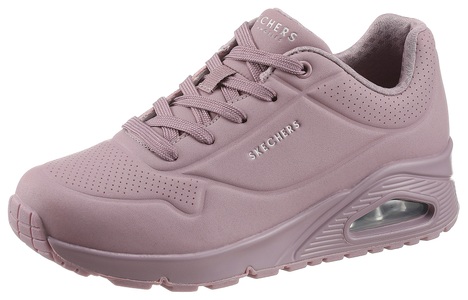Skechers, Skechers Wedgesneaker »Uno - Stand on Air«, mit feiner Perforation, Skecher Street Uno - Stand on Air Sneaker für Damen dunkelmauve