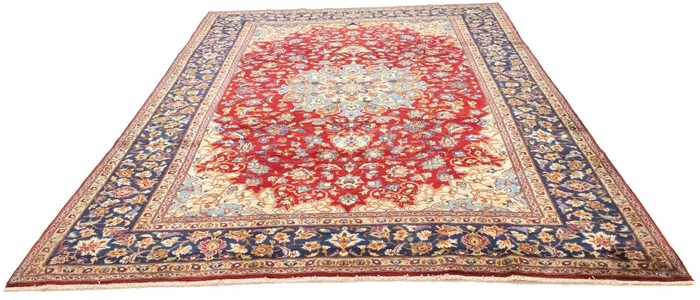MorgenLand, morgenland Wollteppich »Najafabad Teppich handgeknüpft rot«, rechteckig, 8 mm Höhe, 