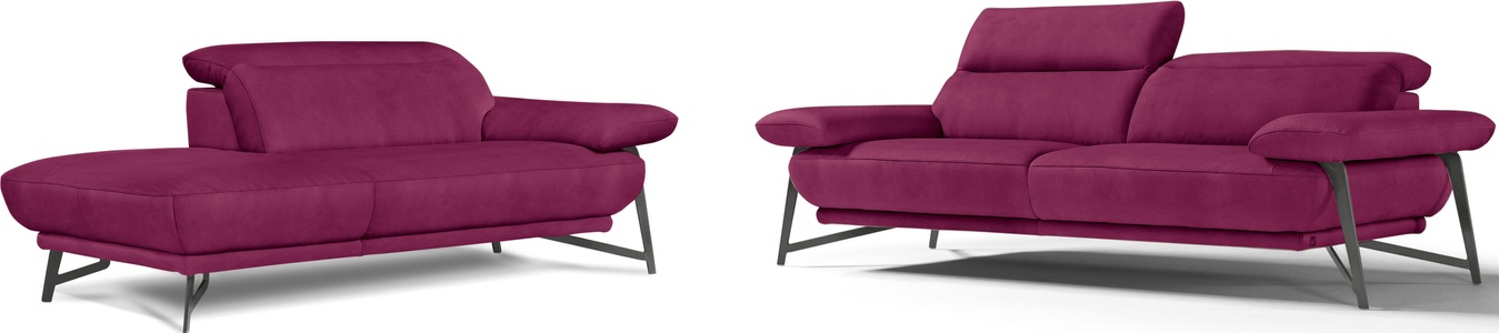 Egoitaliano, Egoitaliano Polstergarnitur »Anais«, Set: bestehend aus Sofa und Ottomane, inkl. Kopfteilverstellung, Egoitaliano Polstergarnitur »Anais, Design mit hohem Sitzkomfort für mehr Bequemlichkeit«, Set: bestehend aus Sofa und Ottomane, inkl. Kopfteilverstellung