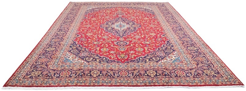 MorgenLand, morgenland Wollteppich »Keshan Teppich handgeknüpft rot«, rechteckig, 10 mm Höhe, morgenland Wollteppich »Keshan Teppich handgeknüpft rot«, rechteckig, 10 mm Höhe