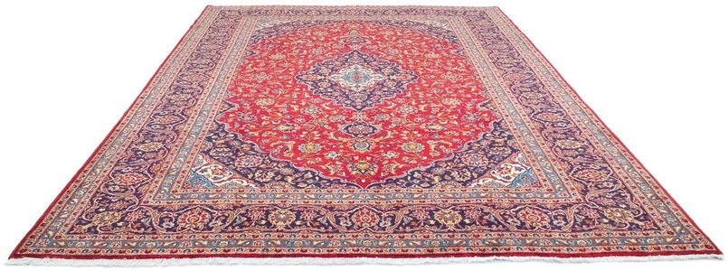 MorgenLand, morgenland Wollteppich »Keshan Teppich handgeknüpft rot«, rechteckig, 10 mm Höhe, morgenland Wollteppich »Keshan Teppich handgeknüpft rot«, rechteckig, 10 mm Höhe