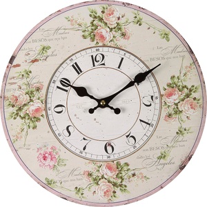 Ambiente Haus, Ambiente Haus Wanduhr »Rosen Wanduhr 28cm«, Ambiente Haus Wanduhr »Rosen Wanduhr 28cm«