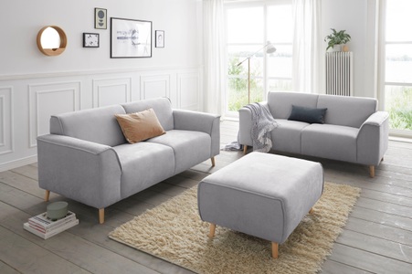 ANDAS, andas 2-Sitzer »Janek«, mit Federkern und Keder in scandinavischem Design, andas 2-Sitzer »Janek«, mit Federkern und Keder in scandinavischem Design