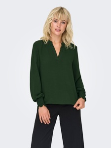 ONLY Blusenshirt »ONLMETTE V-NECK LS SMOCK TOP NOOS WVN«