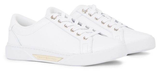 Tommy Hilfiger, Tommy Hilfiger Plateausneaker »GOLDEN HW COURT SNEAKER«, mit gepolstertem Schaftrand, 