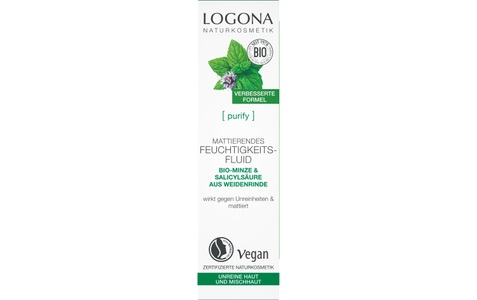 Logona, Logona Purify Logona Purify Mattierendes Feuchtigkeitsfluid Bio-Minze & Salicylsäure aus der Weidenrinde 30.0 ml, LOGONA Gesichtsfluid »mattierend«