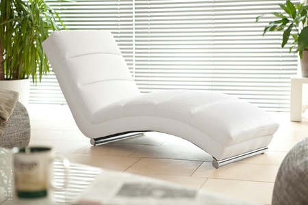 mutoni casual, Relaxliege weiss Kunstleder, Relaxliege Kunstleder weiss 170