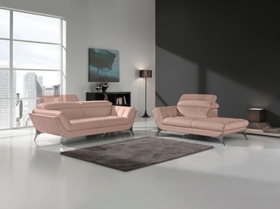 Egoitaliano, Egoitaliano Polstergarnitur »Sueli«, (Set), bestehend aus Sofa und Recamiere, Kopfteilverstellung, Bezug Leder, Egoitaliano Polstergarnitur »Sueli«, (Set), bestehend aus Sofa und Recamiere, Kopfteilverstellung, Bezug Leder