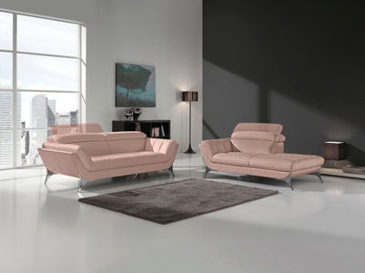 Egoitaliano, Egoitaliano Polstergarnitur »Sueli«, (Set), bestehend aus Sofa und Recamiere, Kopfteilverstellung, Bezug Leder, Egoitaliano Polstergarnitur »Sueli«, (Set), bestehend aus Sofa und Recamiere, Kopfteilverstellung, Bezug Leder