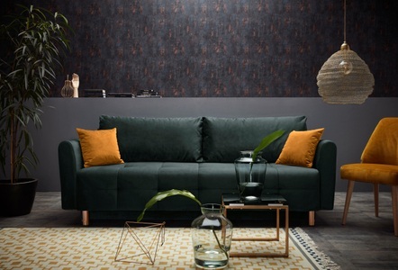 INOSIGN, INOSIGN Schlafsofa »Nordic metallic«, mit Federkern und Metallbeinen, Steppung im Sitzbereich, INOSIGN Schlafsofa »Nordic«, mit Federkern und Metallbeinen, Steppung im Sitzbereich