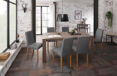 HOME AFFAIRE, Home affaire Essgruppe »Livara«, (Set, 7 tlg.), bestehend aus 6 Lucca Stühlen und dem Mary Esstisch, Home affaire Essgruppe »Livara«, (Set, 7 tlg.), bestehend aus 6 Lucca Stühlen und dem Mary Esstisch