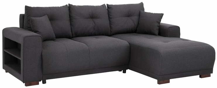 HOME AFFAIRE, Home affaire Ecksofa »Viborg«, mit Regal in der Armlehne, wahlweise mit Bettfunktion, Home affaire Ecksofa »Viborg L-Form«, mit Regal in der Armlehne, wahlweise mit Bettfunktion