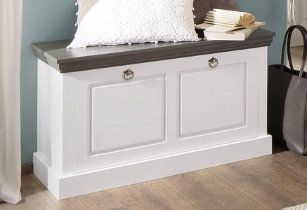 HOME AFFAIRE, Home affaire Schuhbank »Basilico«, aus massiver Kiefer, Home affaire Schuhbank »Basilico«, Breite 90 cm, Sitzhöhe 52 cm, Kassettenoptik, aus Massivholz, FSC®
