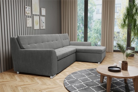 DOMO collection, DOMO collection Ecksofa »Treviso viele Bezüge, auch in Cord, Schlafsofa, B/T/H: 267/80/83 cm«, wahlweise mit Bettfunktion, incl. Zierkissen, hochwertige Steppung, DOMO collection Ecksofa Treviso, wahlweise mit Bettfunktion, incl. Zierkissen