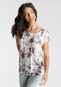 LAURA SCOTT, Laura Scott Shirtbluse, mit dezentem Zierreissverschluss - NEUE DRUCKE, 