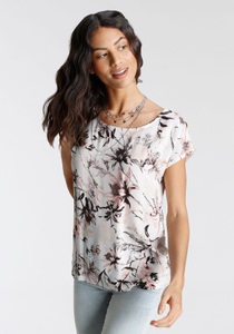 LAURA SCOTT, Laura Scott Shirtbluse, mit dezentem Zierreissverschluss - NEUE DRUCKE, 