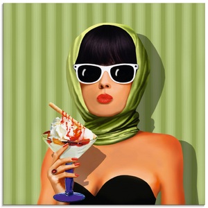 Artland, Artland Glasbild »Sommerliebe, Sommer, Sonne und Eiscreme«, Artland Glasbild »Sommerliebe, Sommer, Sonne und Eiscreme«, Frau, (1 St.), in verschiedenen Grössen