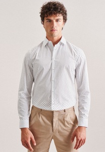 Seidensticker, Business Hemd Slim Fit Langarm Druck Herren Weiss Bedruckt 40, 
