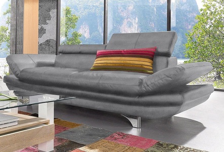 Cotta, COTTA Polstergarnitur, (Set), Set: bestehend aus 2-Sitzer und Hocker, Sofa Inklusive Rückenverstellung, COTTA Polstergarnitur »Enterprise« Set, Set bestehend aus: 2-Sitzer mit Kopfteilverstellung & Hocker